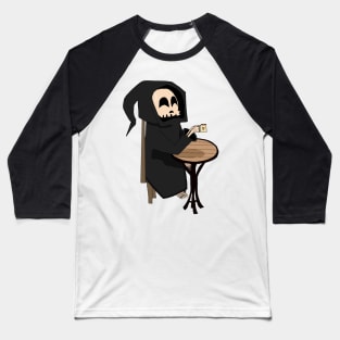 Grim Reaper Coffee Baseball T-Shirt